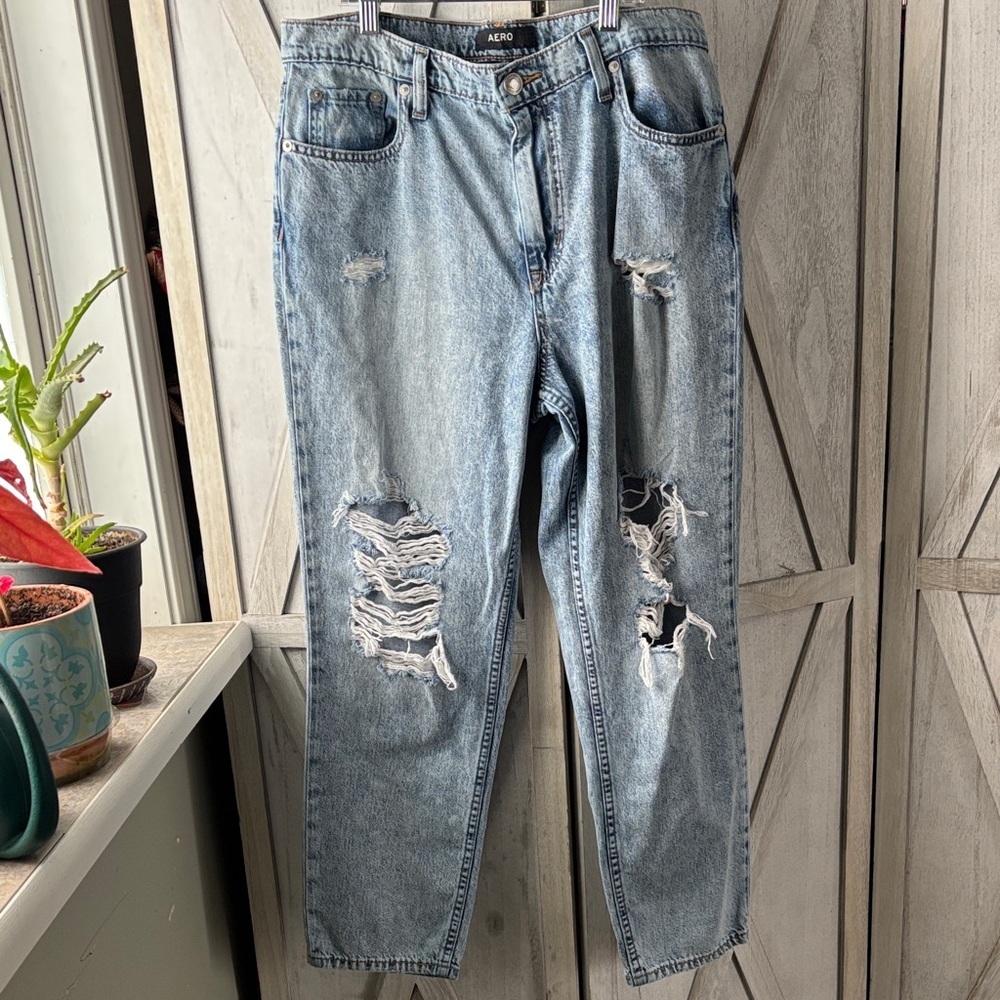 Aero Distressed Blue Jeans - Picture 3 of 9